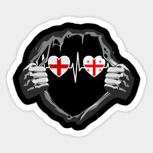 England And Georgia Georgian Flag Flags Sticker